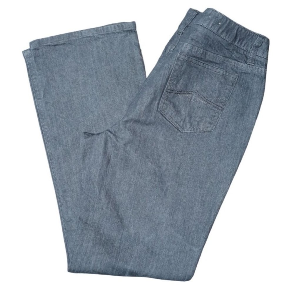 St Johns‎ Bay Jeans Womens Size 14 Straight Leg Gray Denim Stretch
